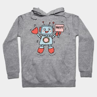 Cute Happy Robot Hoodie